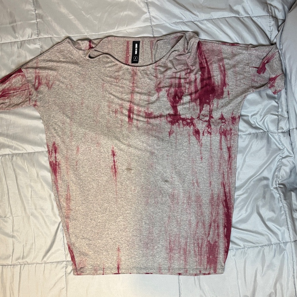 Agnes & Dora Gray and Red Short Sleeve Tee